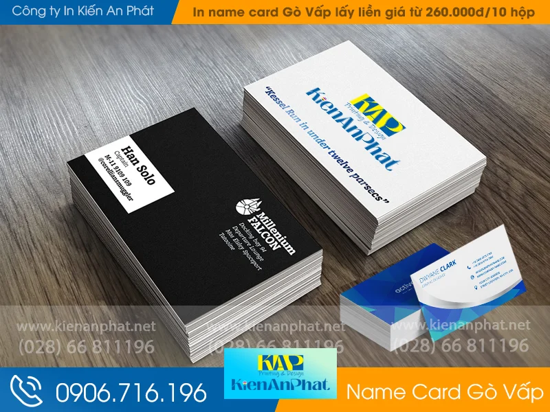Xưởng in name card Gò Vấp lấy liền giá từ 260.000đ/10 hộp