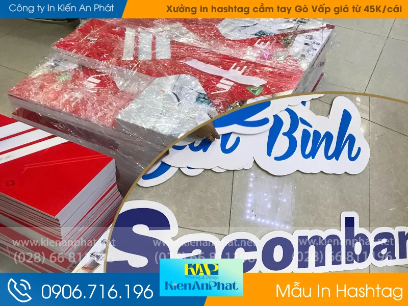 Xưởng in hashtag cầm tay Gò Vấp giá từ 45.000đ/cái