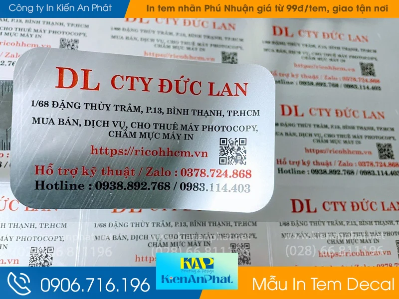 Xưởng in tem nhãn Phú Nhuận giá từ 99đ/tem, giao tận nơi