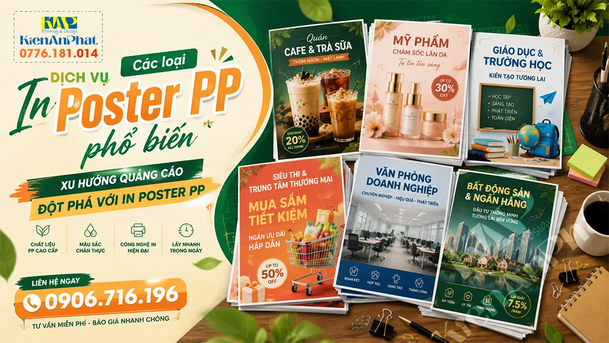 Các loại In Poster PP phổ biến và Ứng dụng thực tế theo ngành nghề